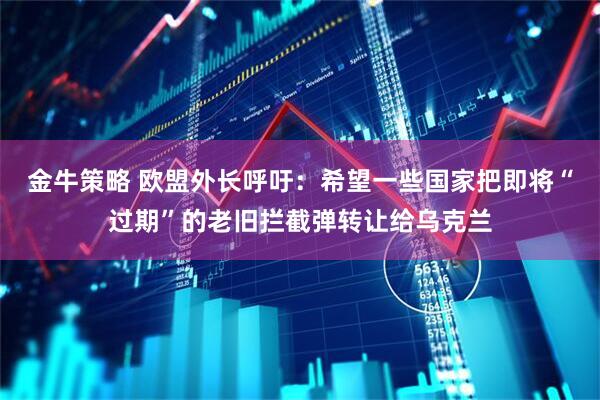 金牛策略 欧盟外长呼吁：希望一些国家把即将“过期”的老旧拦截弹转让给乌克兰